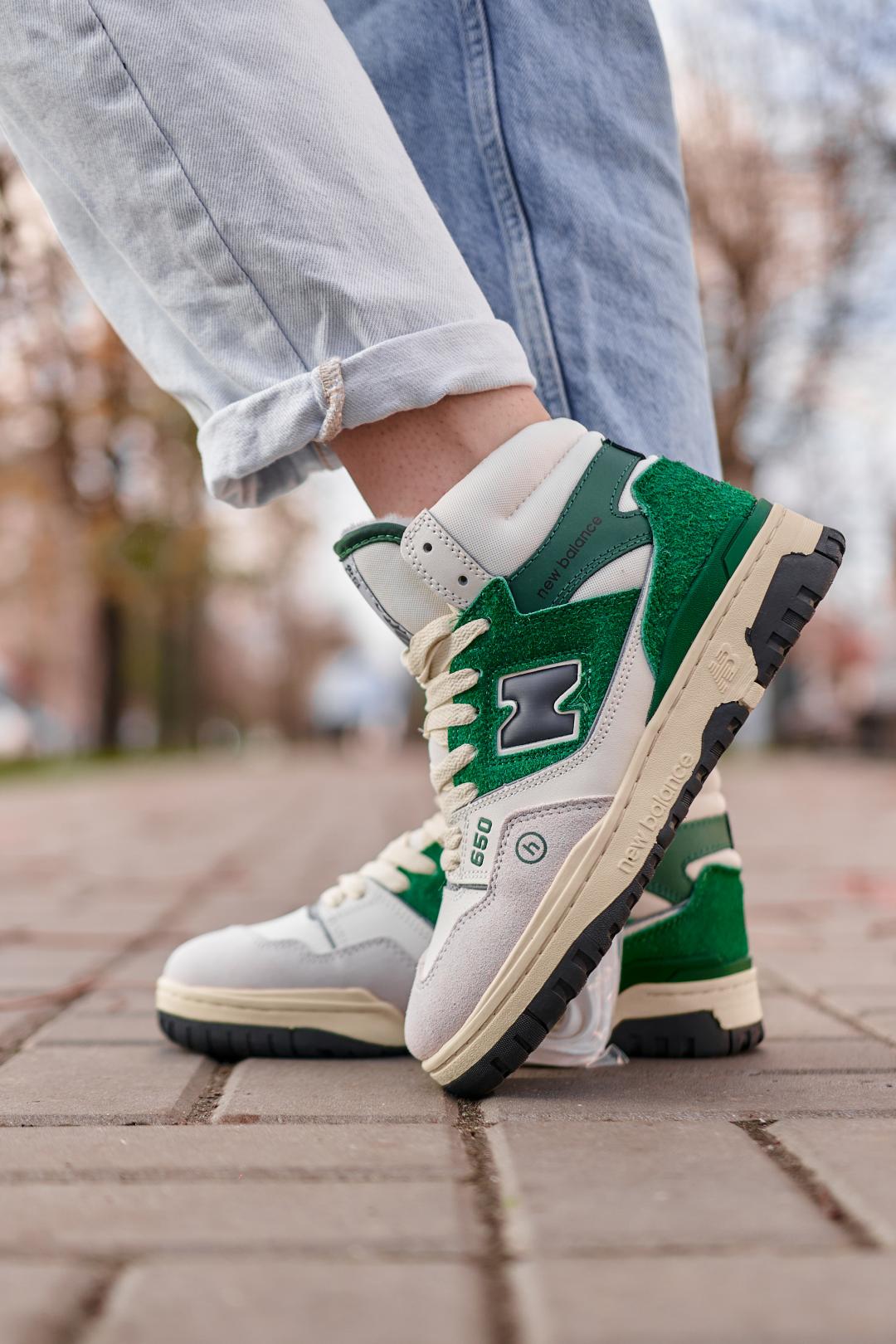 New Balance 650 Hight Green White Fur