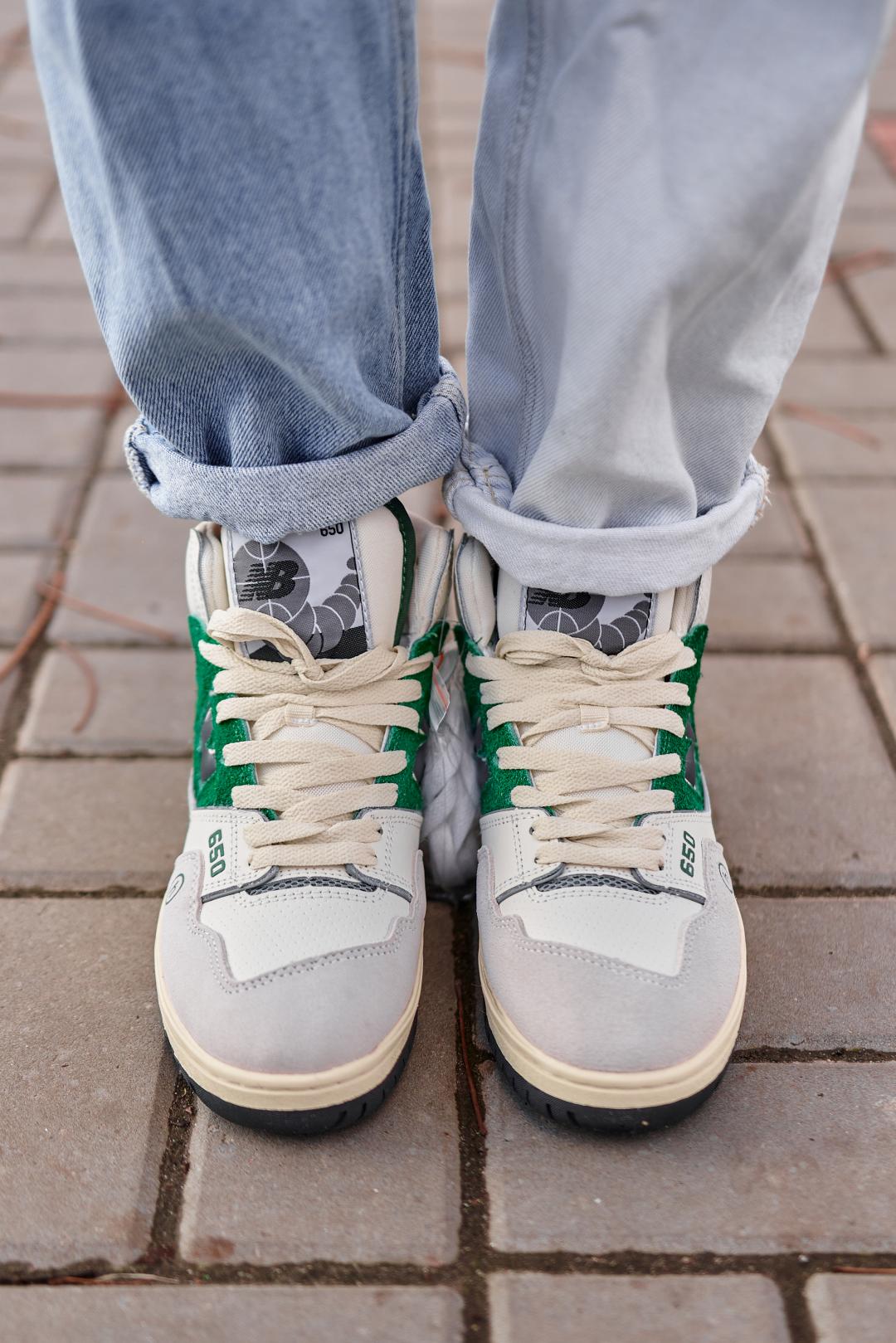 New Balance 650 Hight Green White Fur