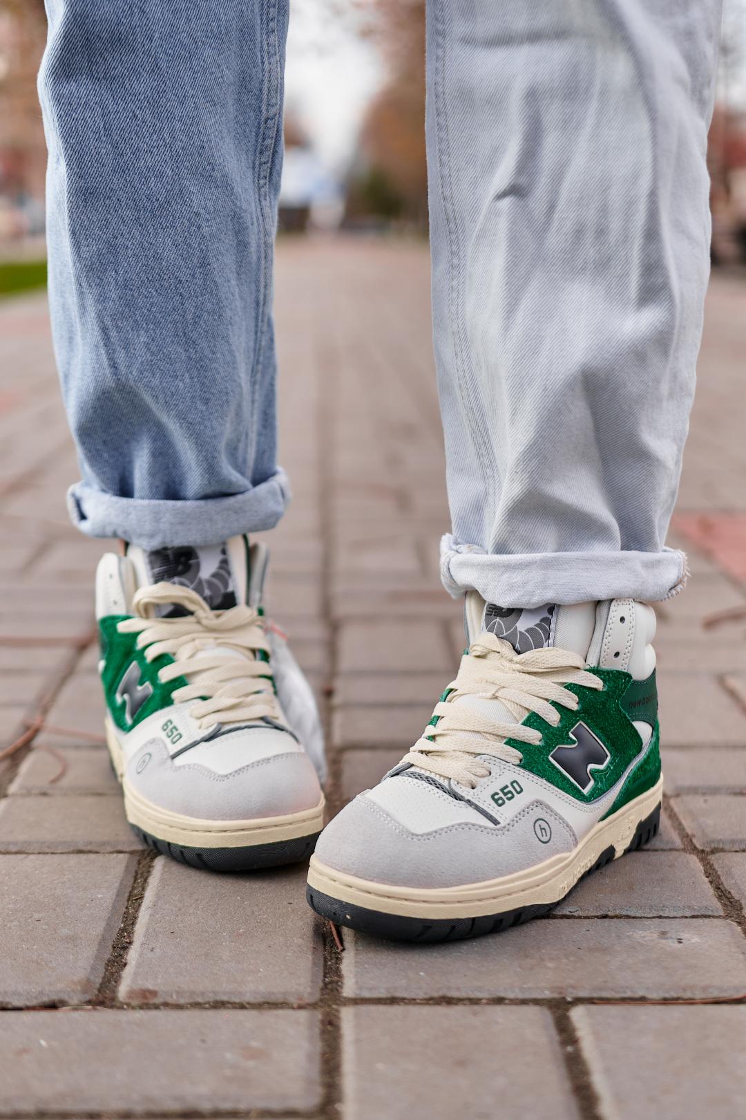 New Balance 650 Hight Green White Fur