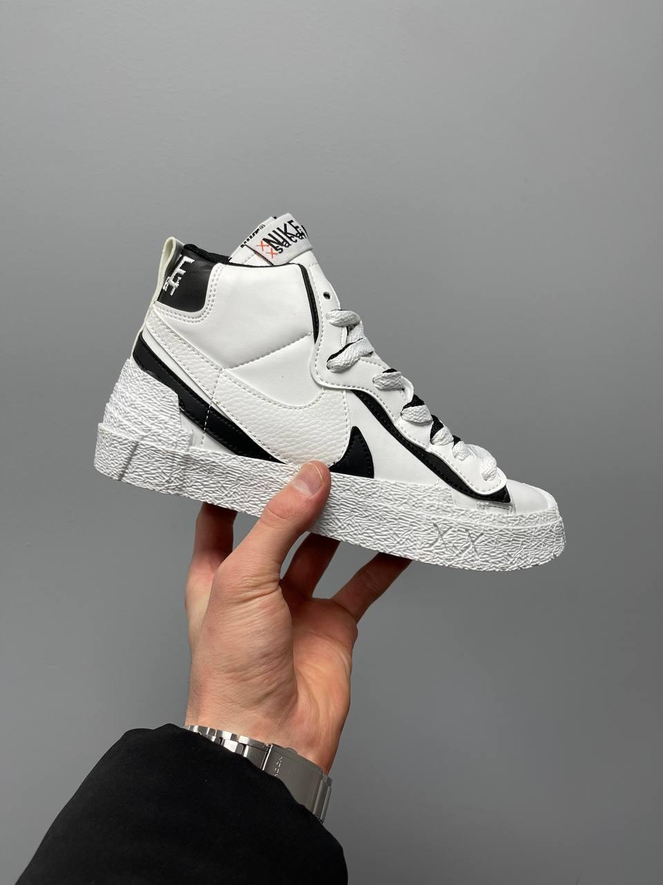Blazer Mid x Sacai White Black