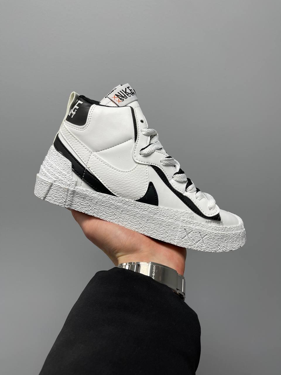 Blazer Mid x Sacai White Black