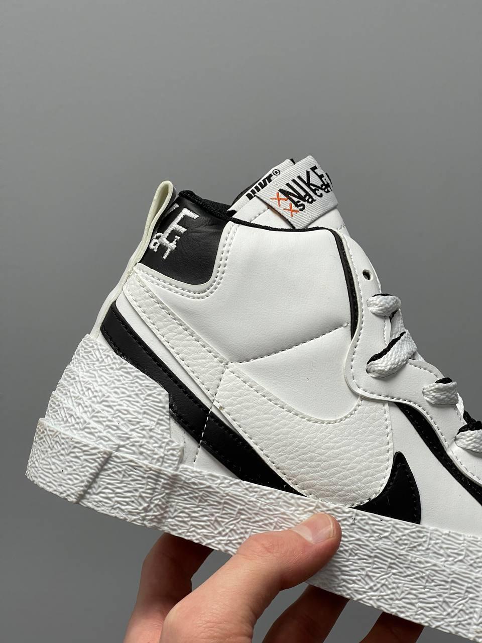Blazer Mid x Sacai White Black