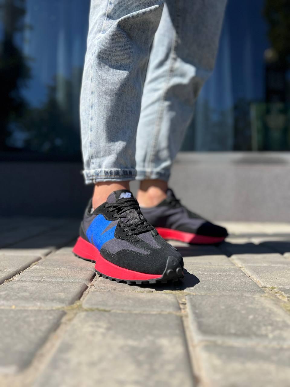 New Balance 327 Black Red Blue