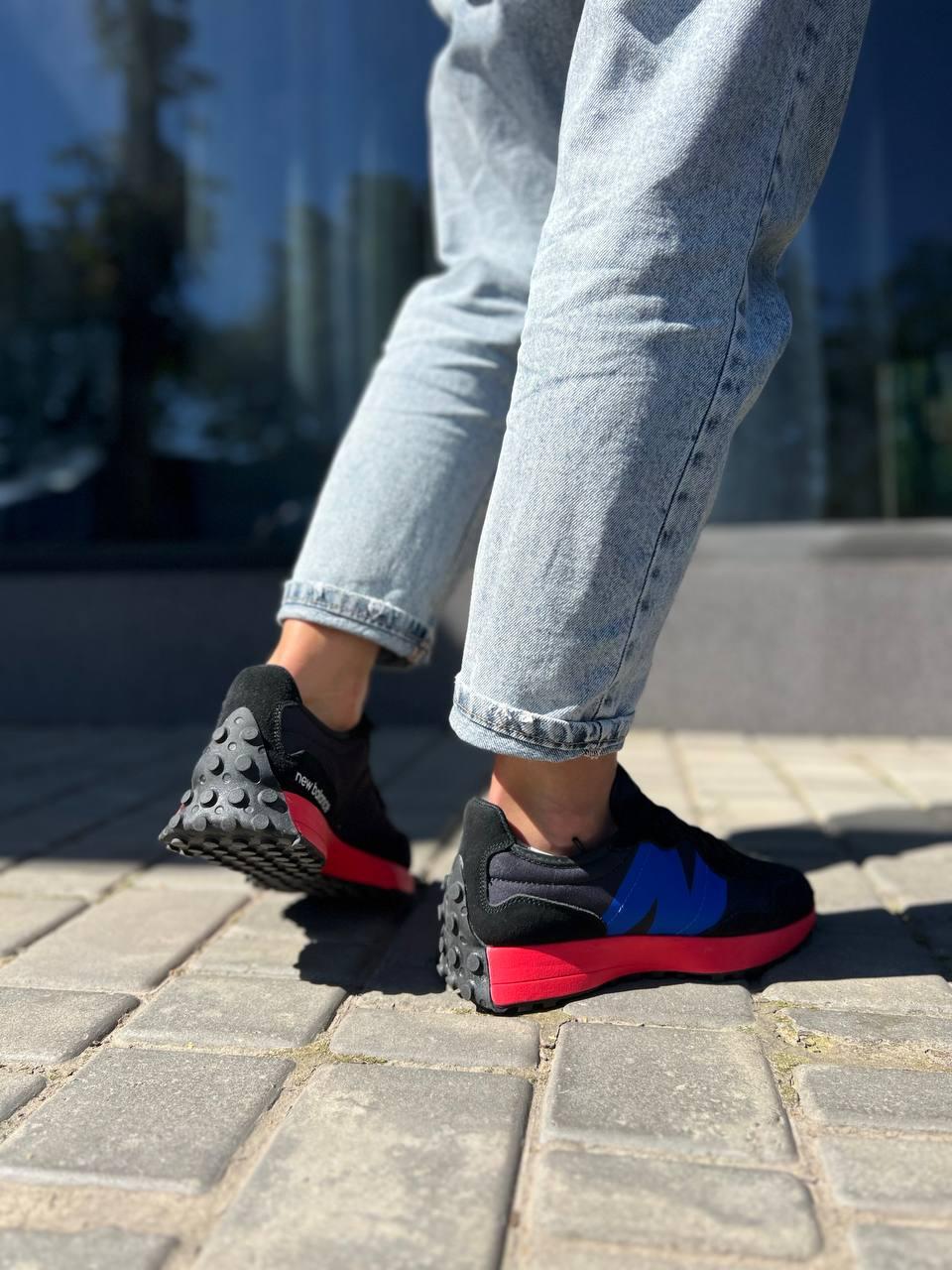 New Balance 327 Black Red Blue