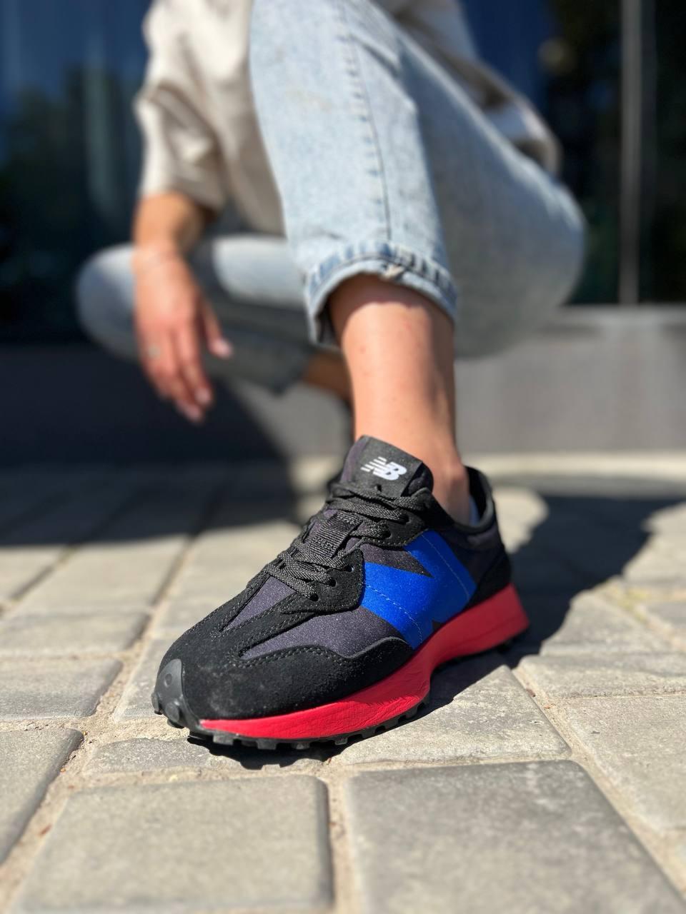 New Balance 327 Black Red Blue