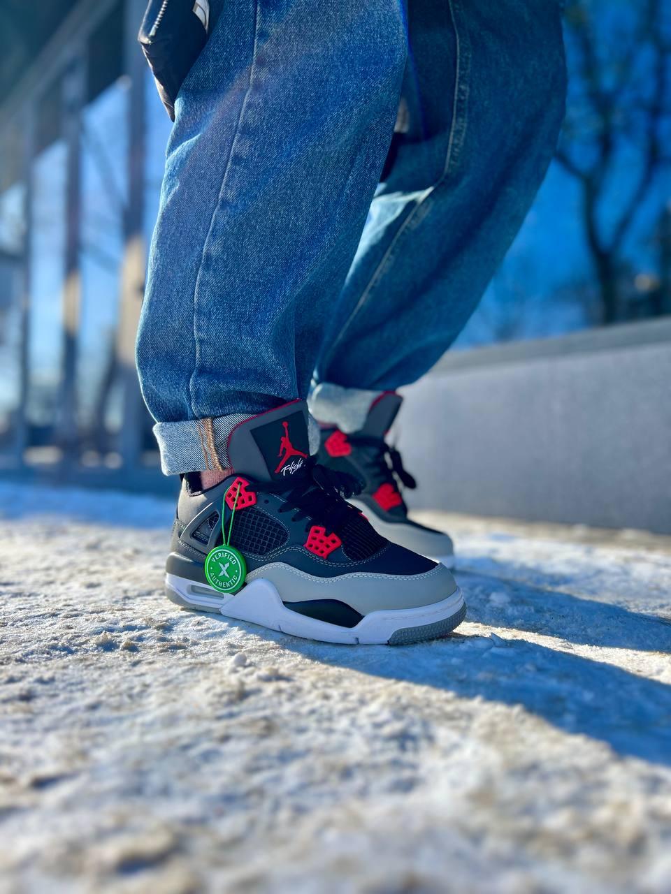 Jordan 4 Retro 'Infrared' Grey Red Black White