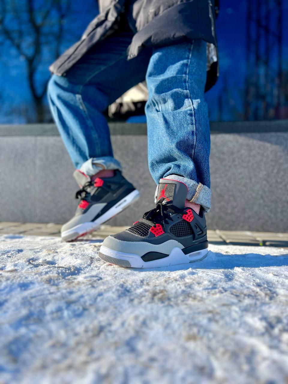 Jordan 4 Retro 'Infrared' Grey Red Black White