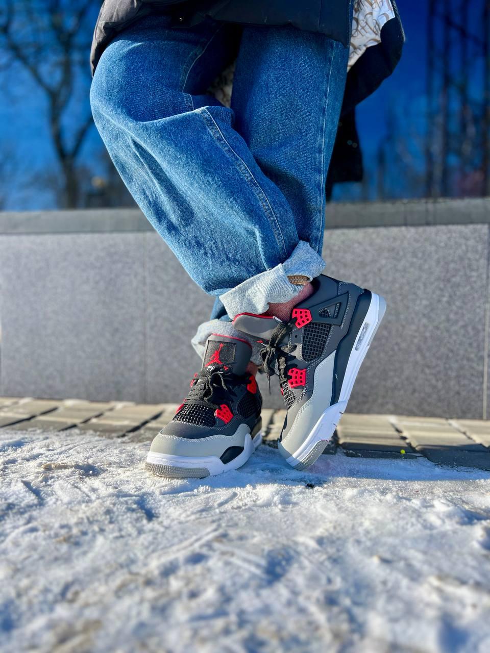 Jordan 4 Retro 'Infrared' Grey Red Black White