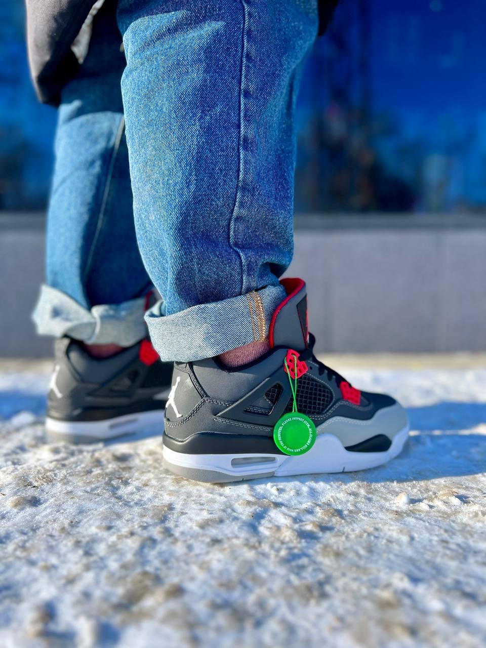 Jordan 4 Retro 'Infrared' Grey Red Black White