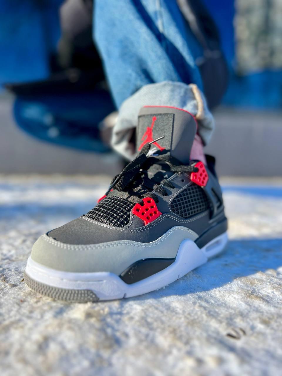 Jordan 4 Retro 'Infrared' Grey Red Black White