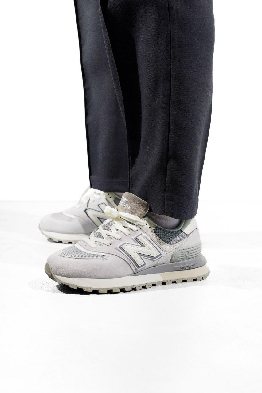 New Balance 574 Legacy Grey Beige Logo