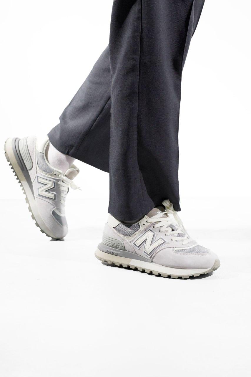 New Balance 574 Legacy Grey Beige Logo