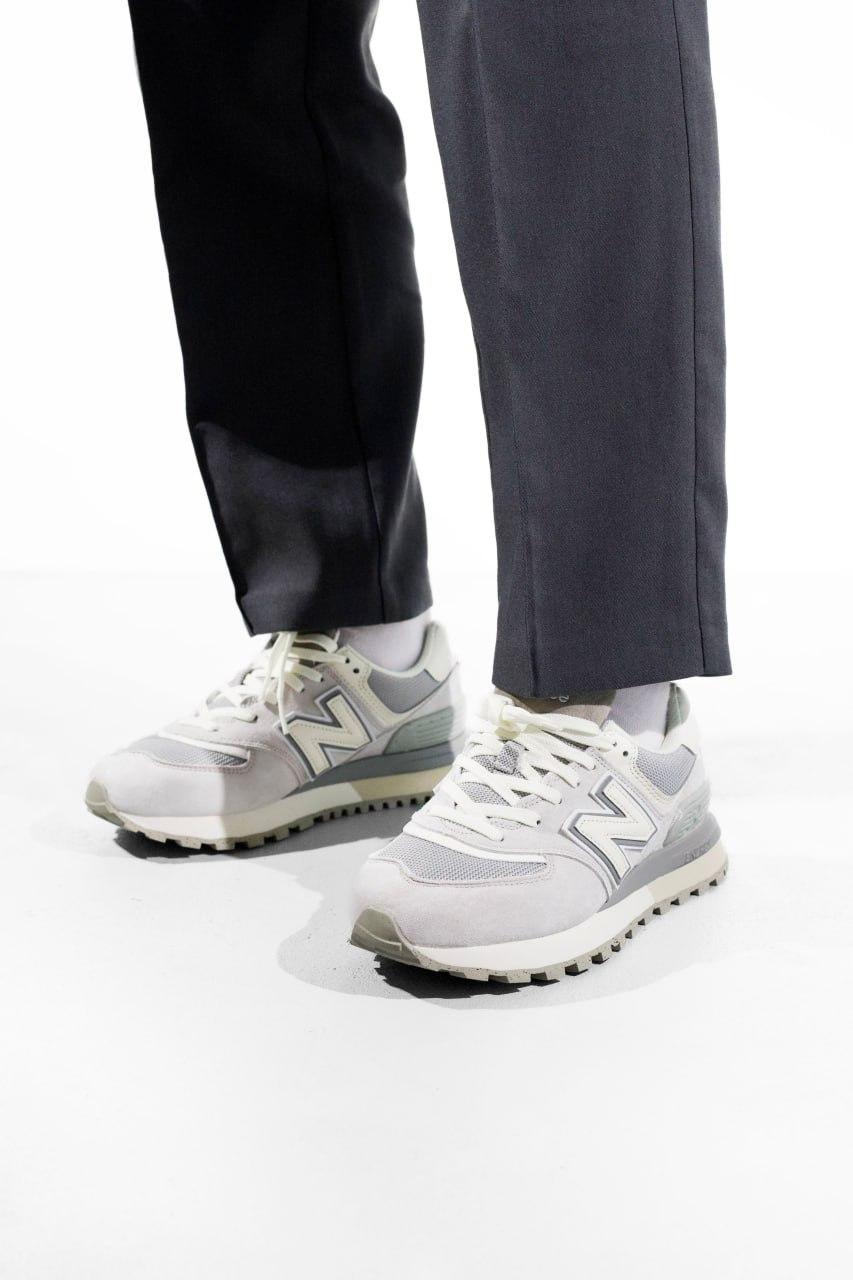 New Balance 574 Legacy Grey Beige Logo