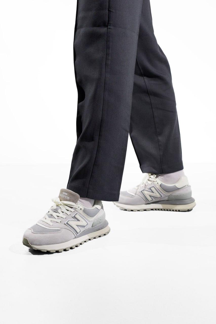 New Balance 574 Legacy Grey Beige Logo