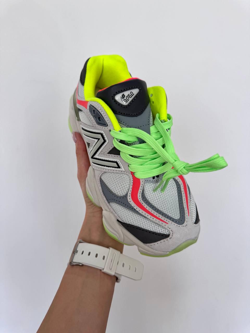 New Balance 9060 LIGHT GREY / ACID GREEN