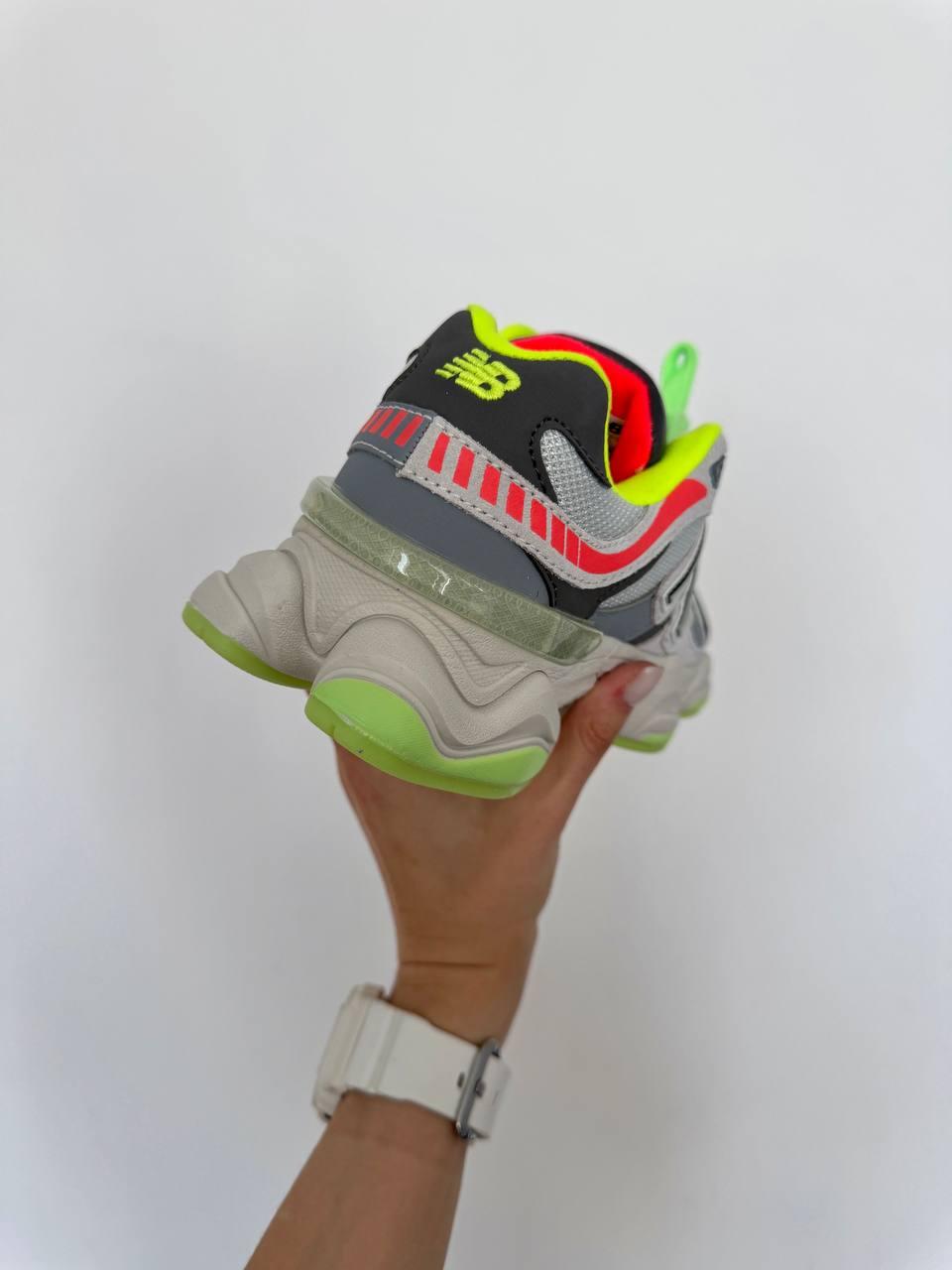 New Balance 9060 LIGHT GREY / ACID GREEN