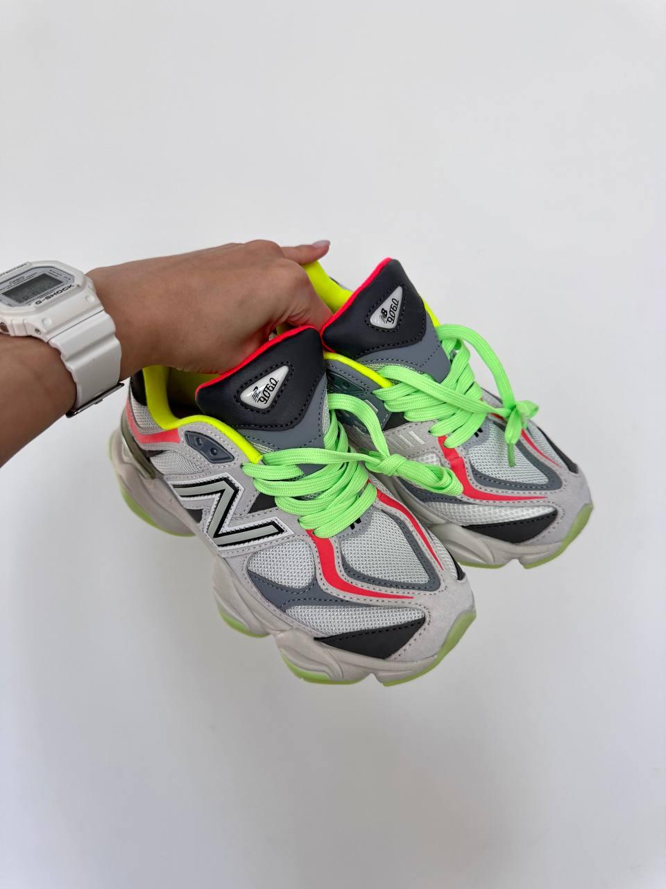 New Balance 9060 LIGHT GREY / ACID GREEN
