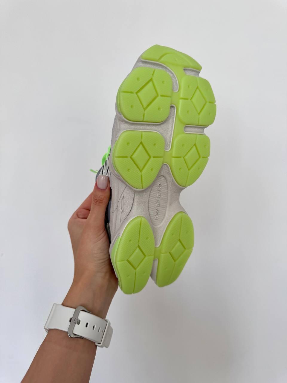 New Balance 9060 LIGHT GREY / ACID GREEN