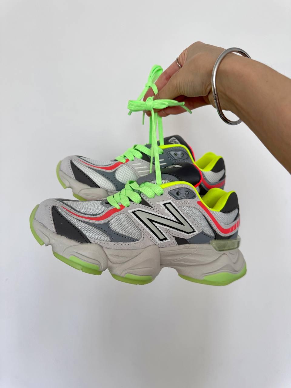 New Balance 9060 LIGHT GREY / ACID GREEN