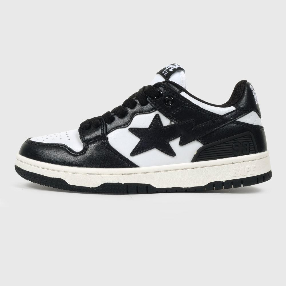BAPE STA SK8 Leather Black White