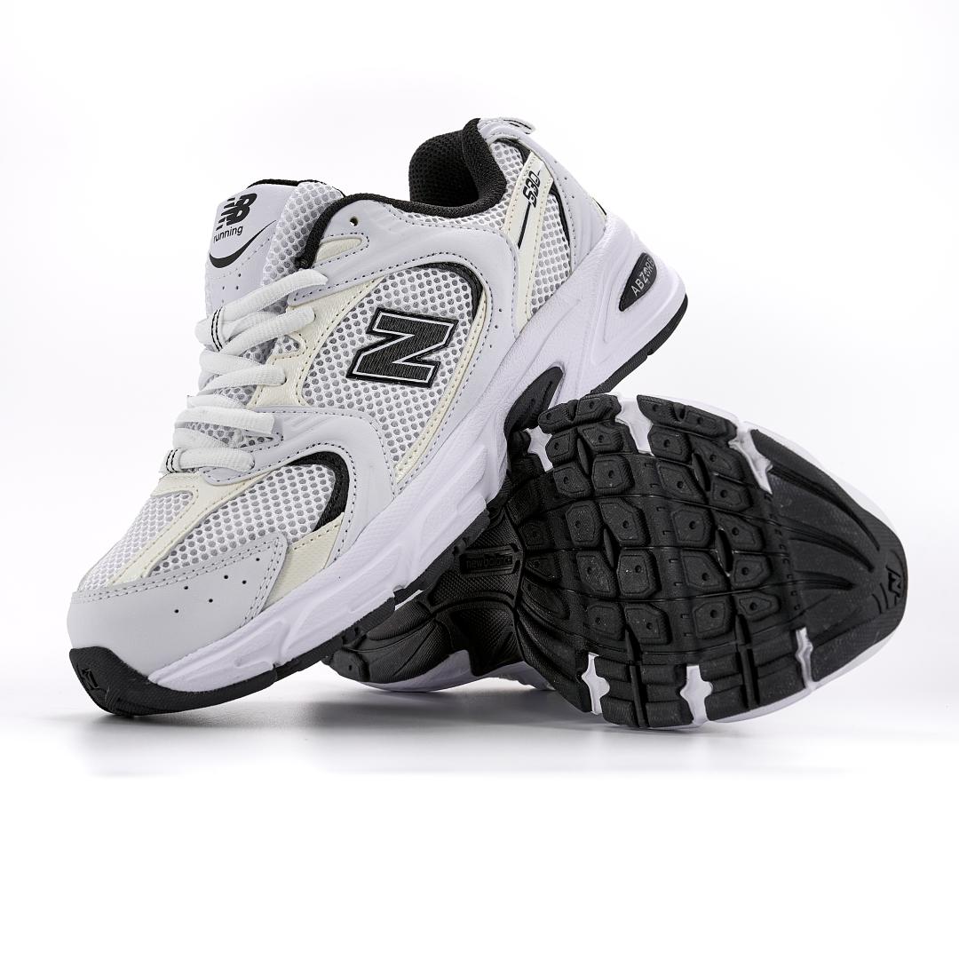 New Balance 530 White Black Logo v2
