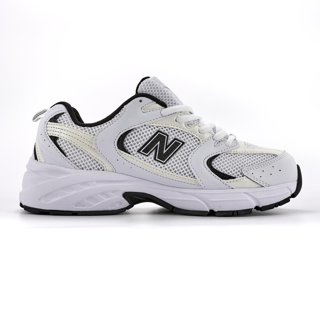 New Balance 530 White Black Logo v2