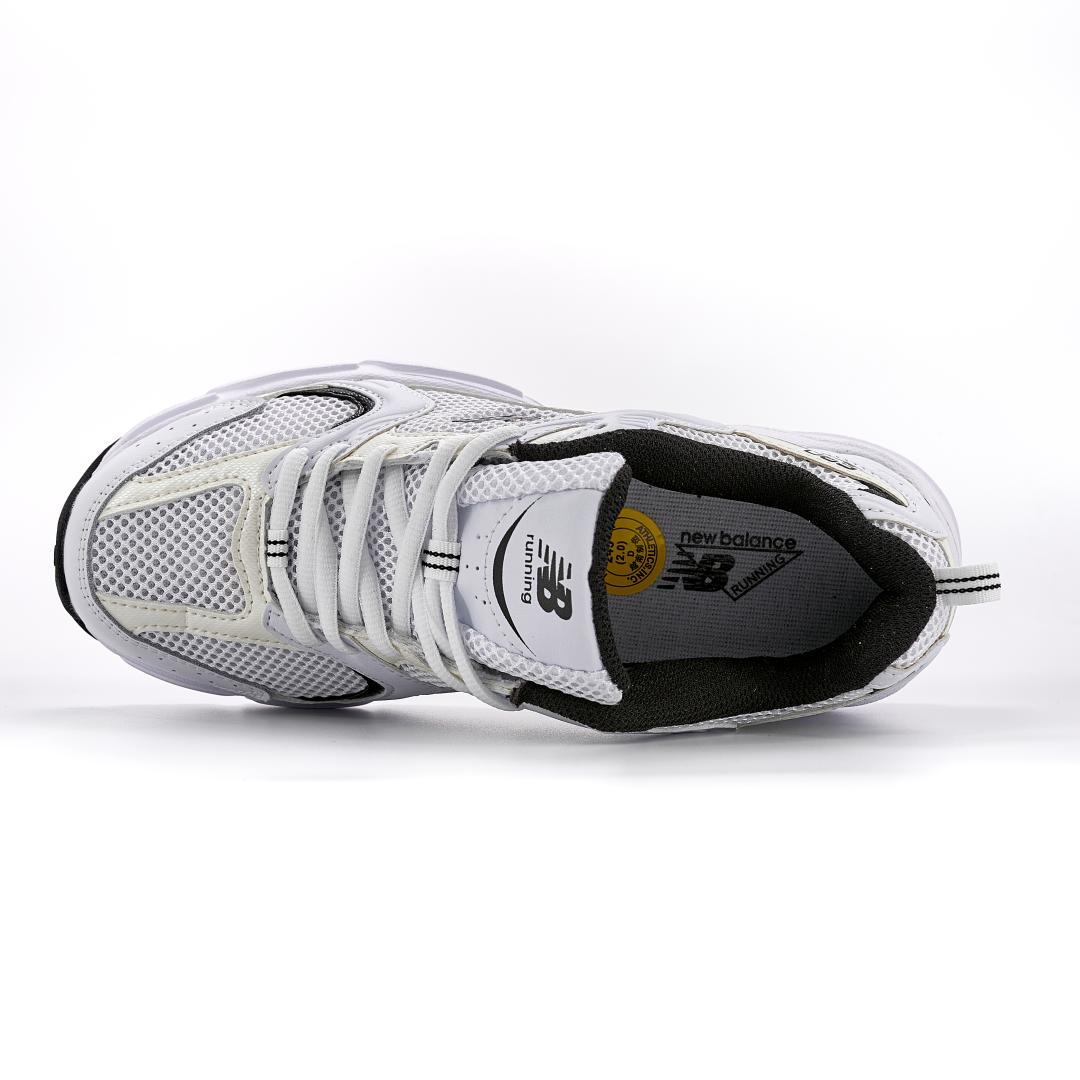 New Balance 530 White Black Logo v2