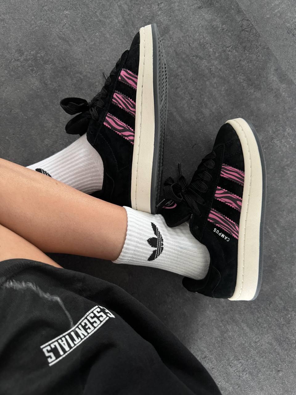 Adidas Campus BLACK / PINK ZEBRA