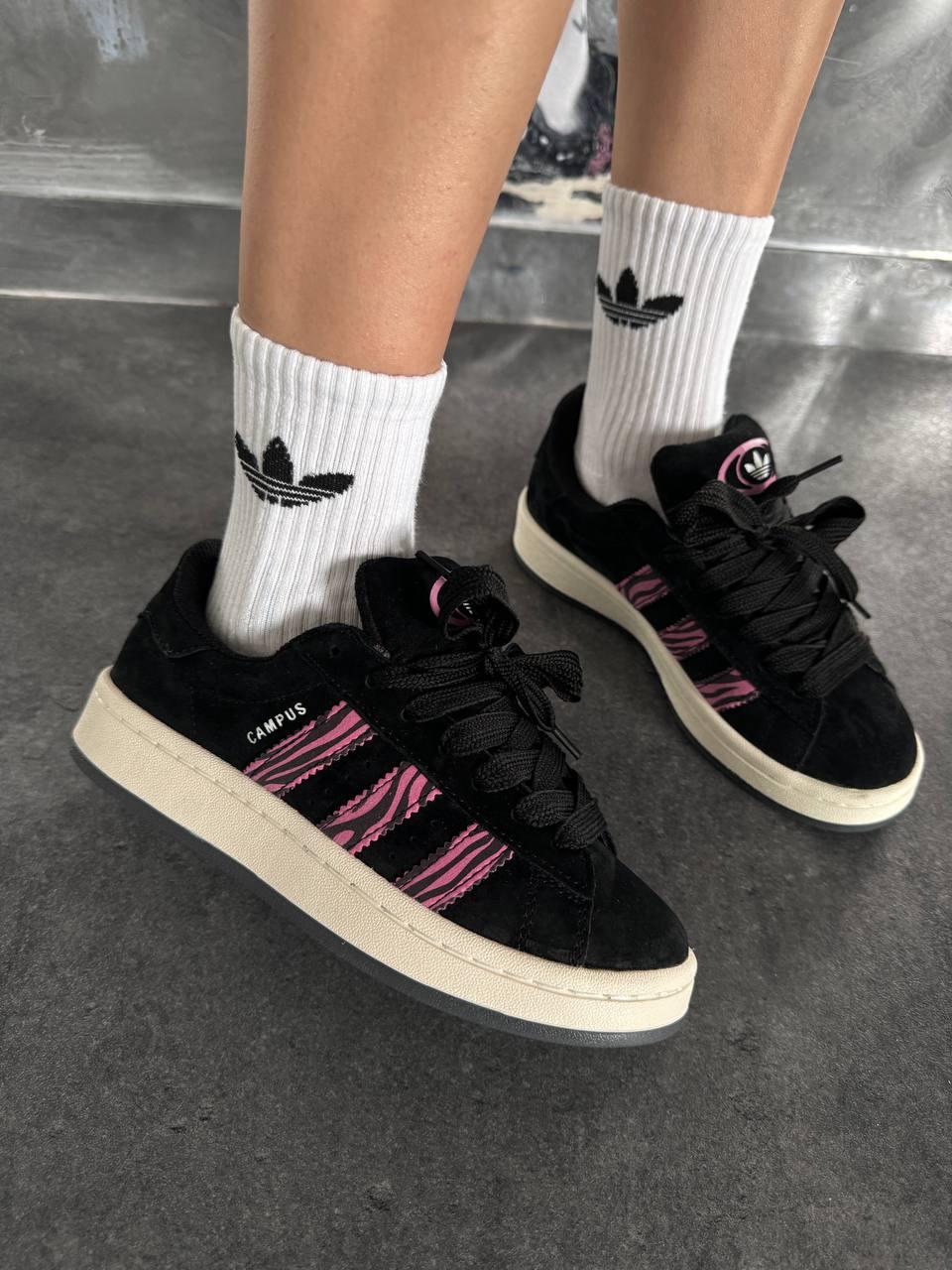 Adidas Campus BLACK / PINK ZEBRA