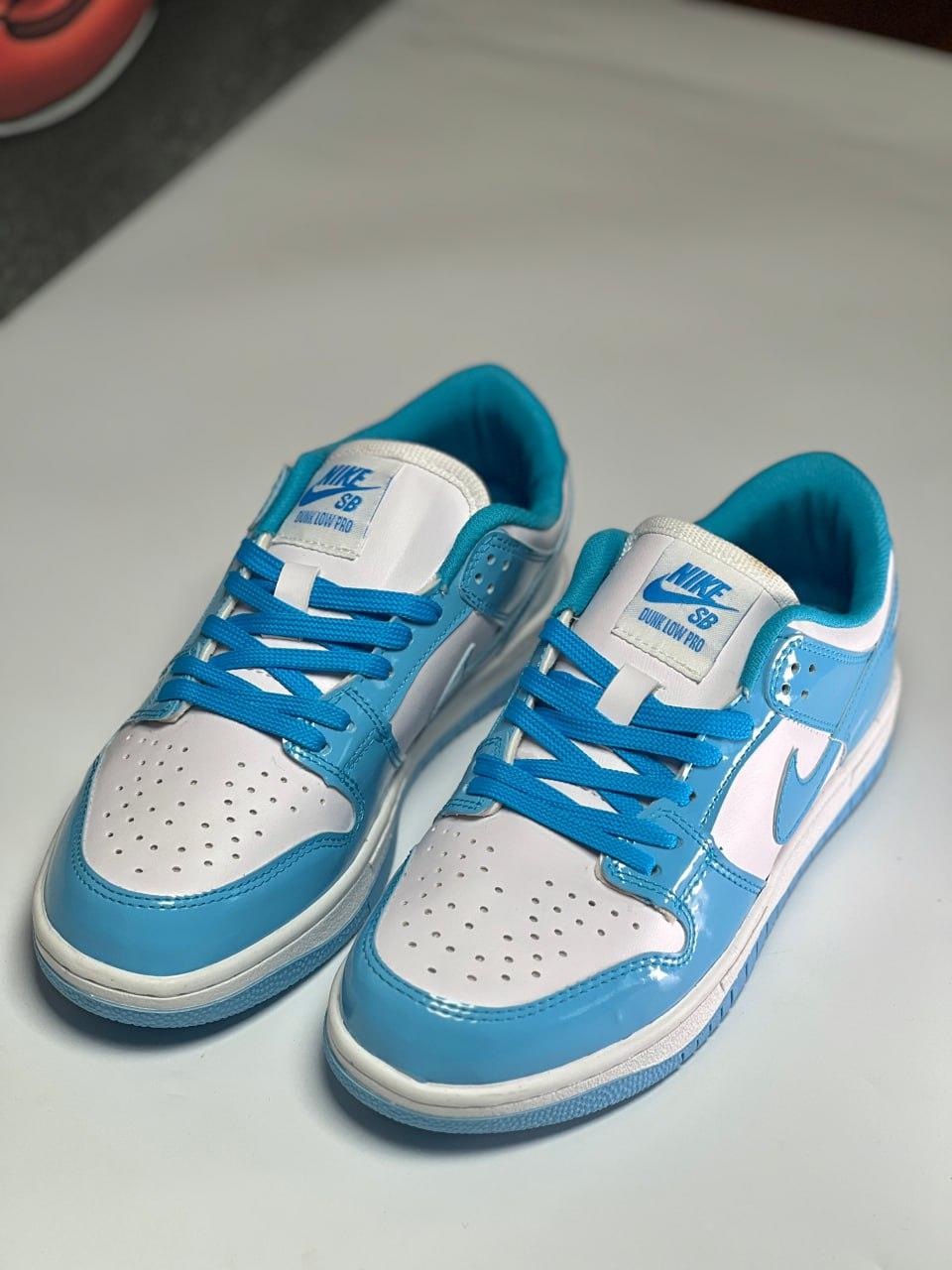 Nike SB Dunk Low White/Blue лак