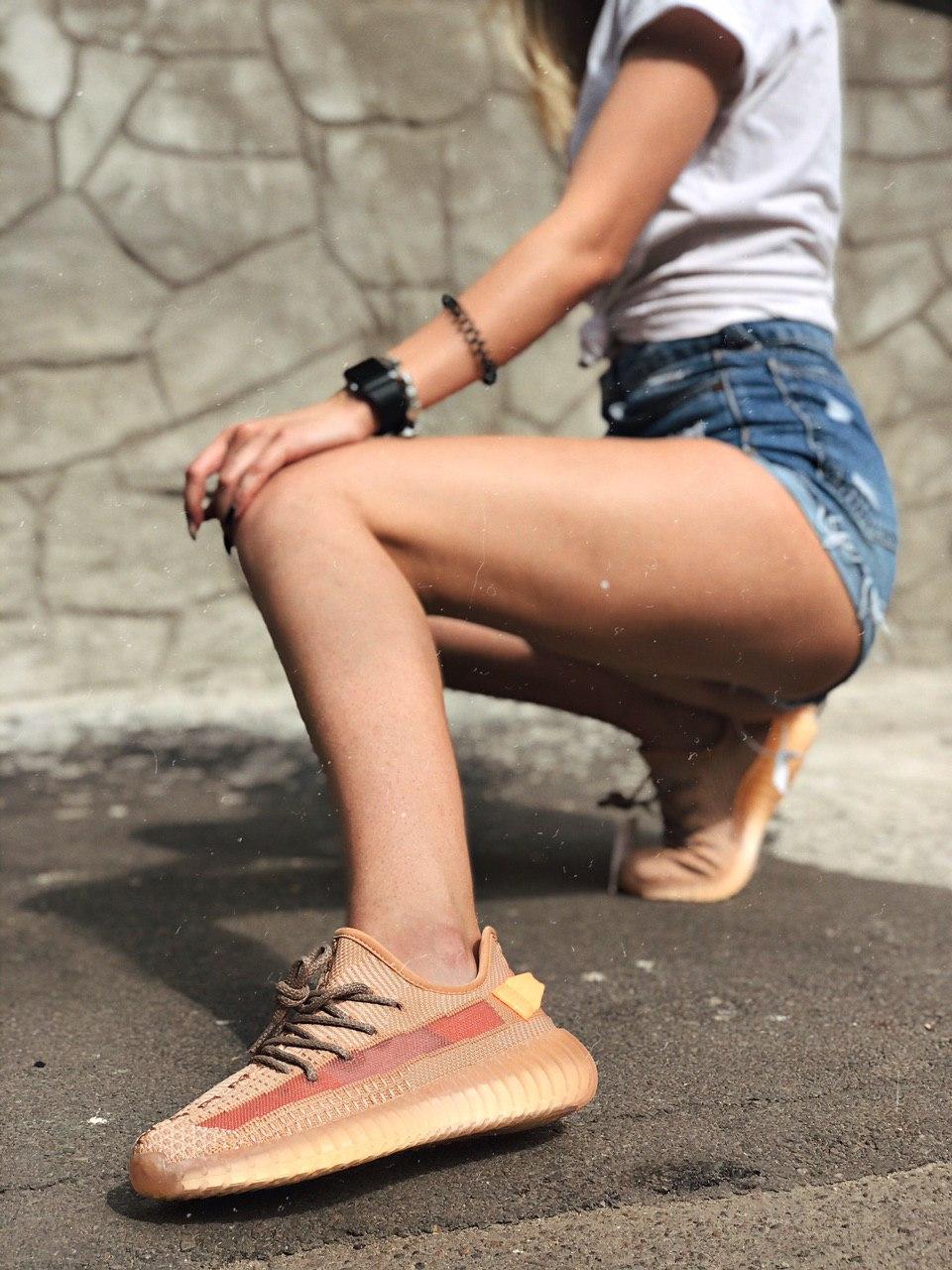 Adidas Yeezy 350 v2 CLAY (реф шнурки)