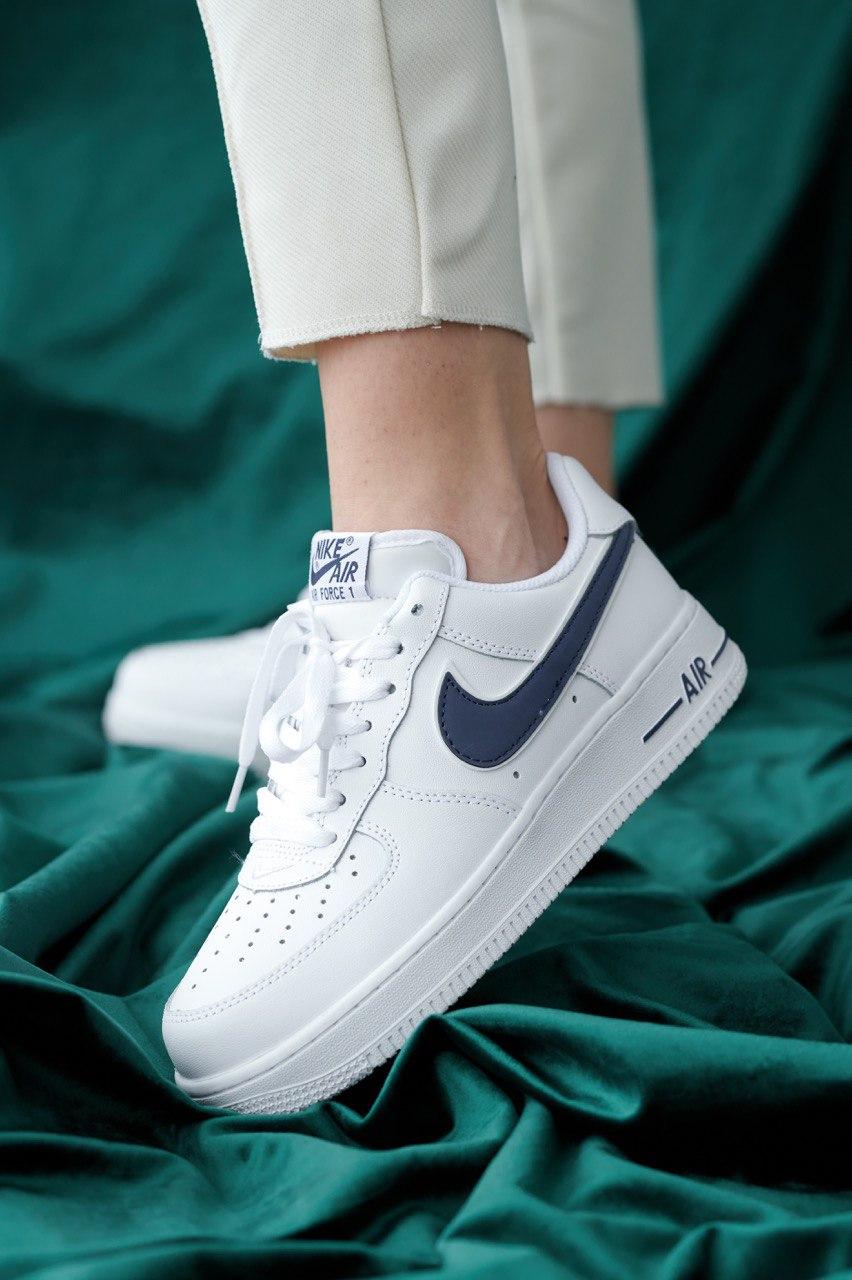 Nike Air Force 1 White Blue Logo