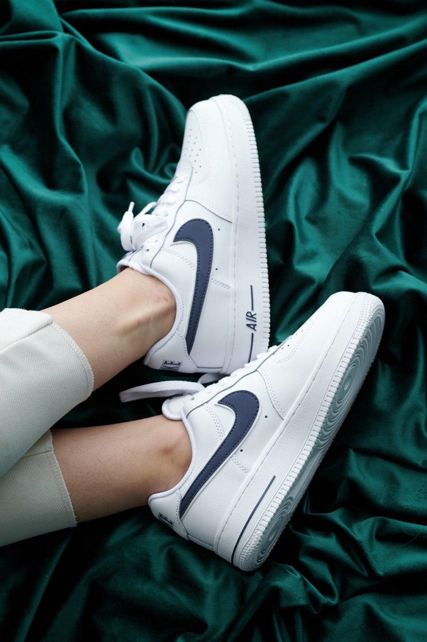 Nike Air Force 1 White Blue Logo