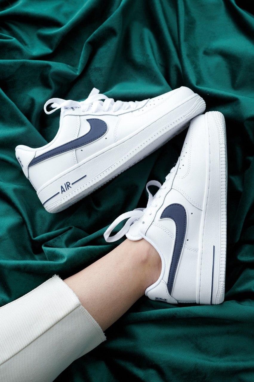 Nike Air Force 1 White Blue Logo