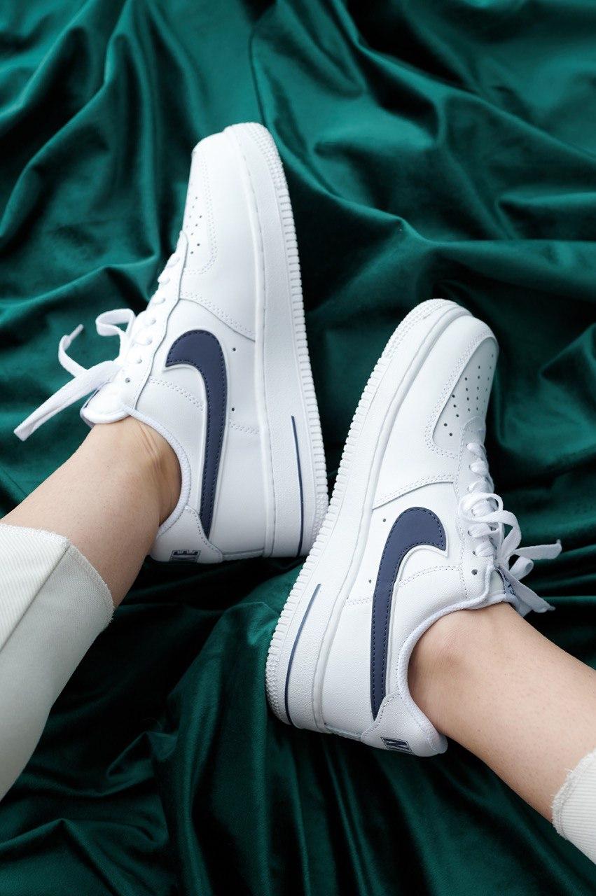 Nike Air Force 1 White Blue Logo