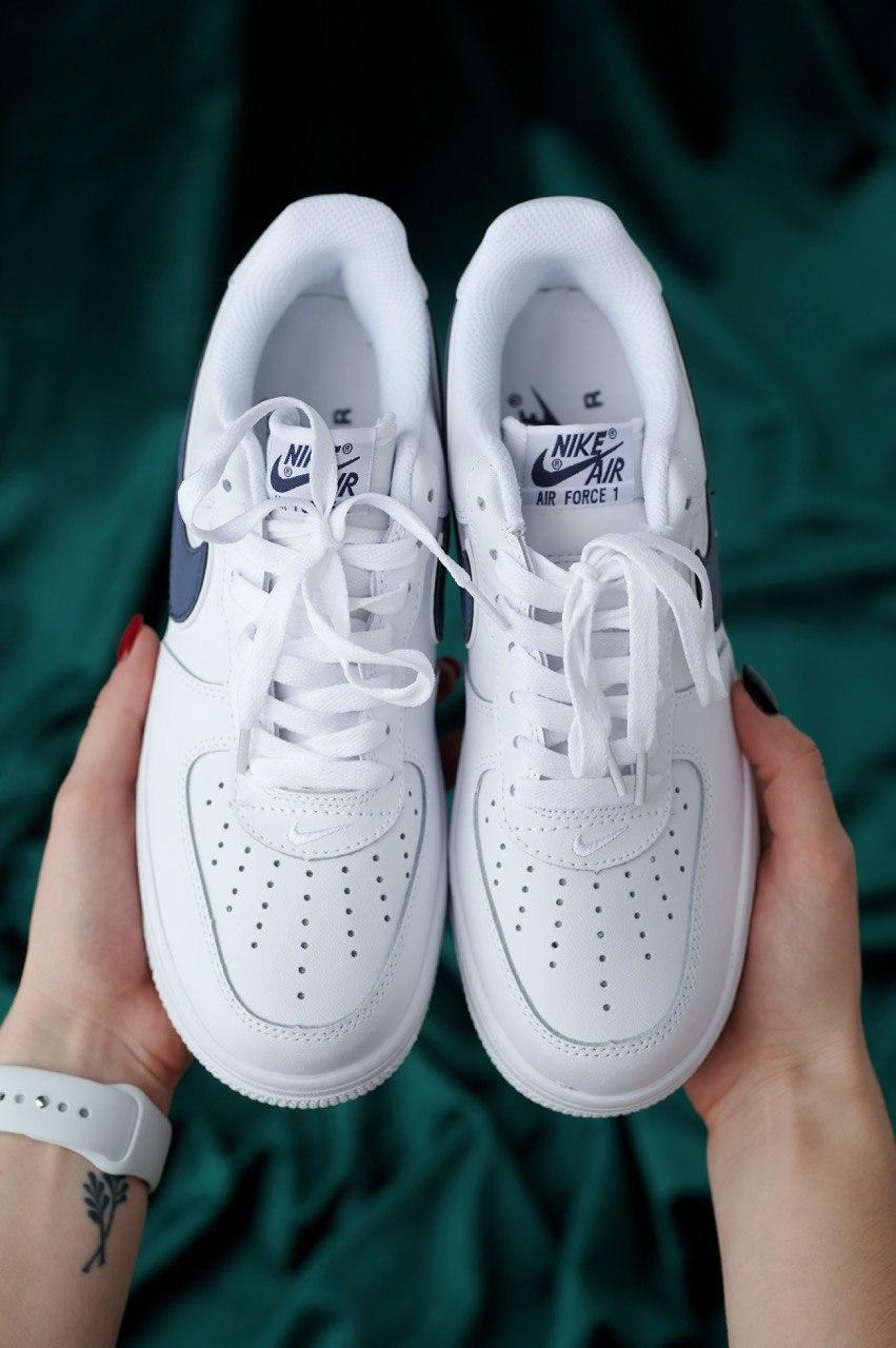 Nike Air Force 1 White Blue Logo