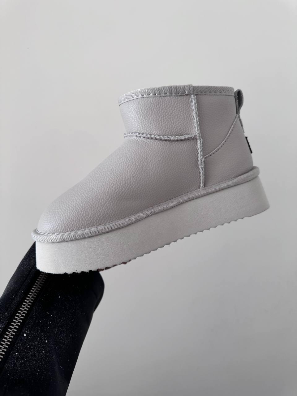 UGG Ultra Mini Platform Leather Light Grey