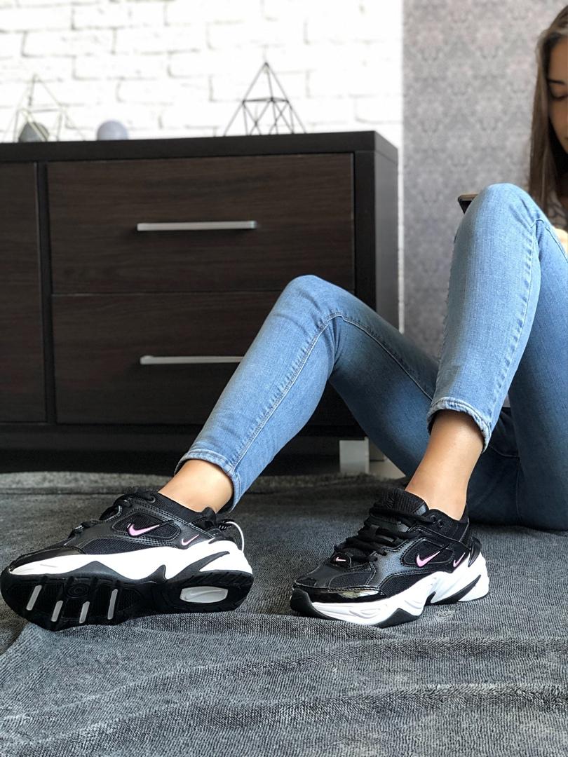 Nike M2K Tekno Black White «Pink Logo»