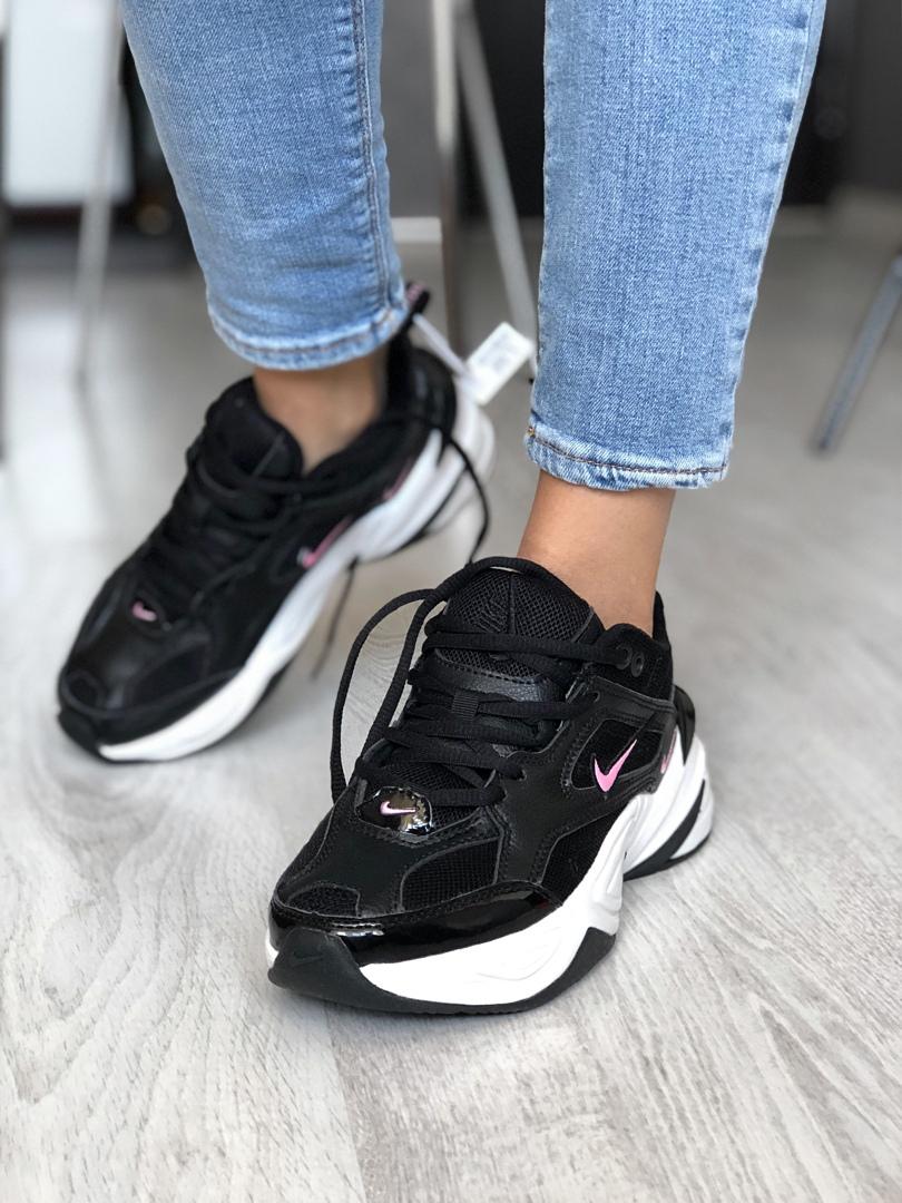 Nike M2K Tekno Black White «Pink Logo»