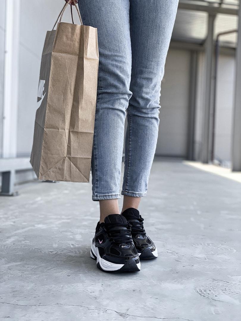 Nike M2K Tekno Black White «Pink Logo»