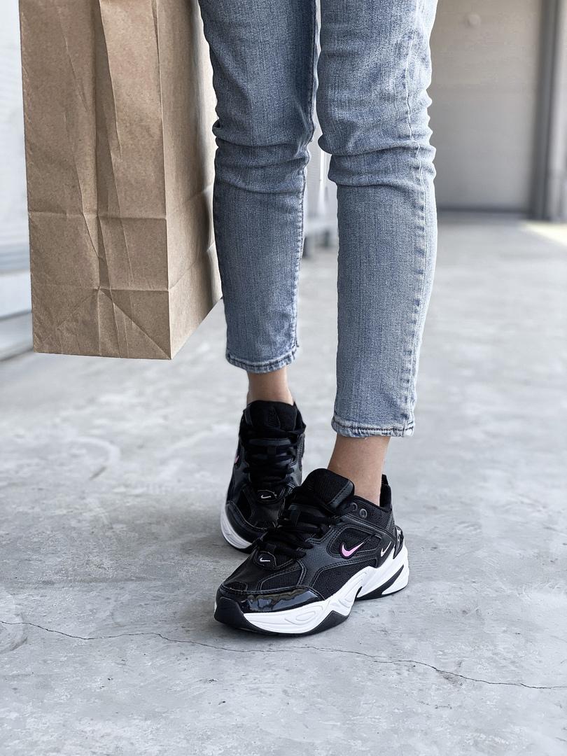 Nike M2K Tekno Black White «Pink Logo»
