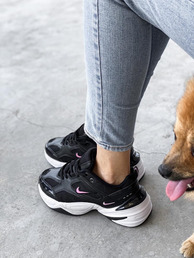 Nike M2K Tekno Black White «Pink Logo»