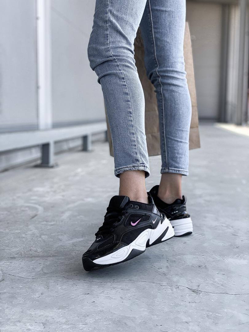 Nike M2K Tekno Black White «Pink Logo»