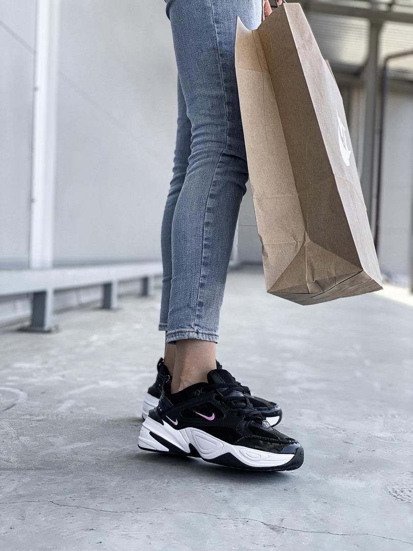 Nike M2K Tekno Black White «Pink Logo»