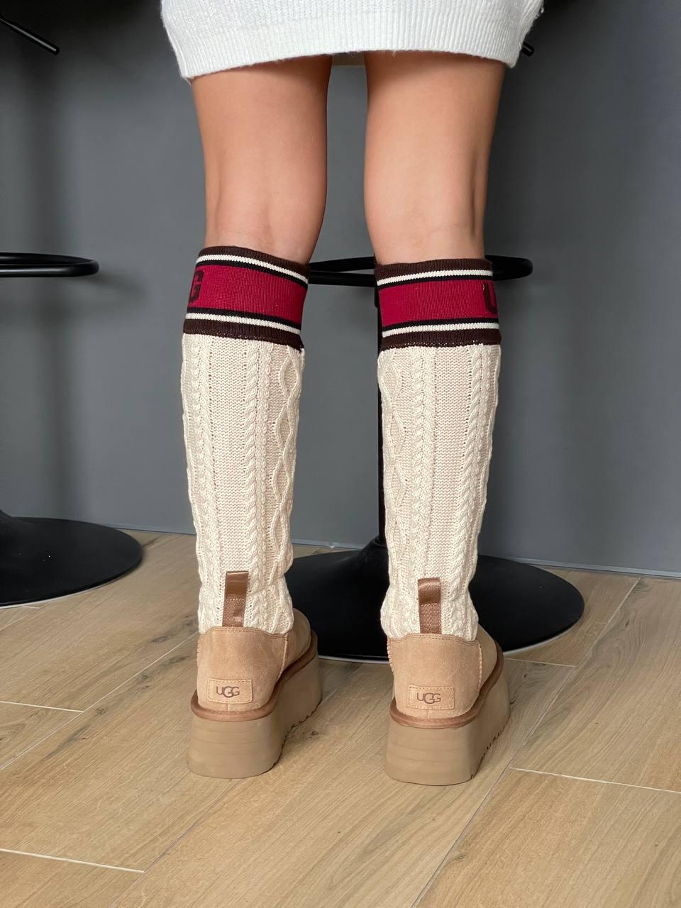 UGG Sweater Letter Boots Chestnut
