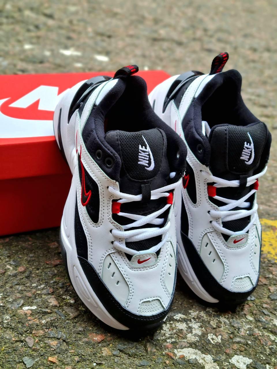 Nike M2K Tekno Black White Red v2