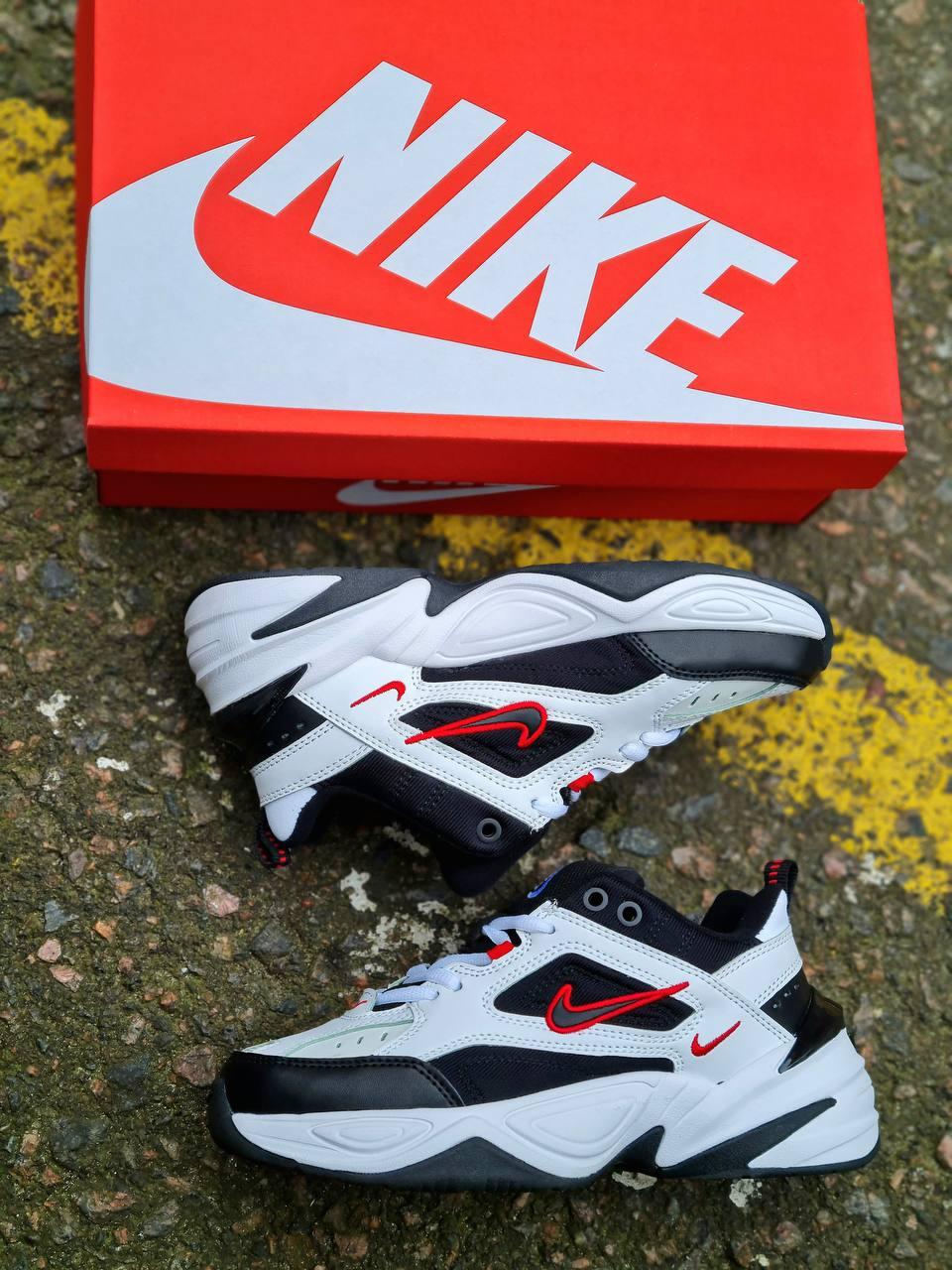 Nike M2K Tekno Black White Red v2