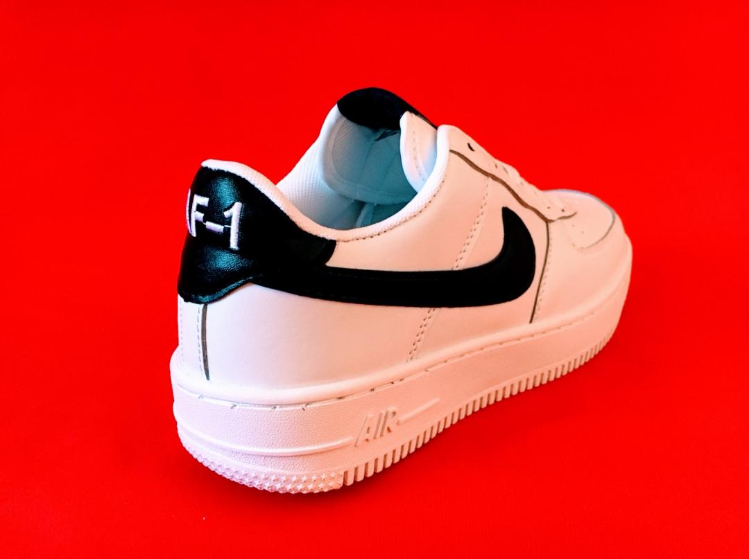 Nike Air Force 1 White Black Logo 1