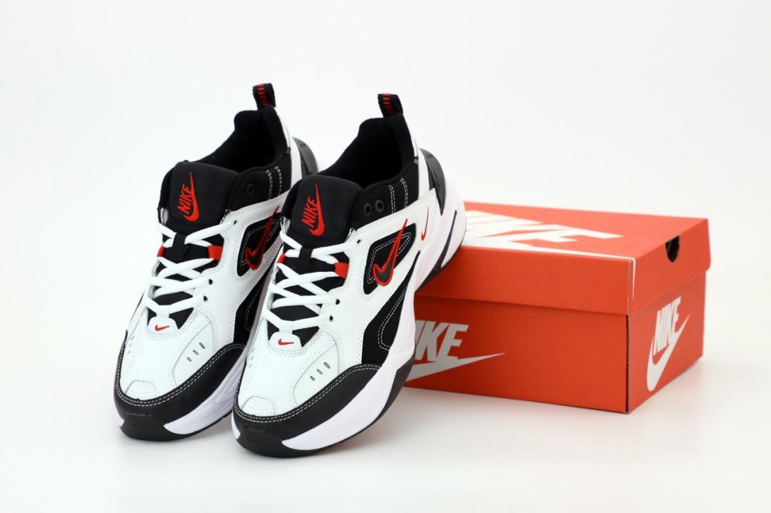 Nike M2K Tekno Black White «Red Logo»