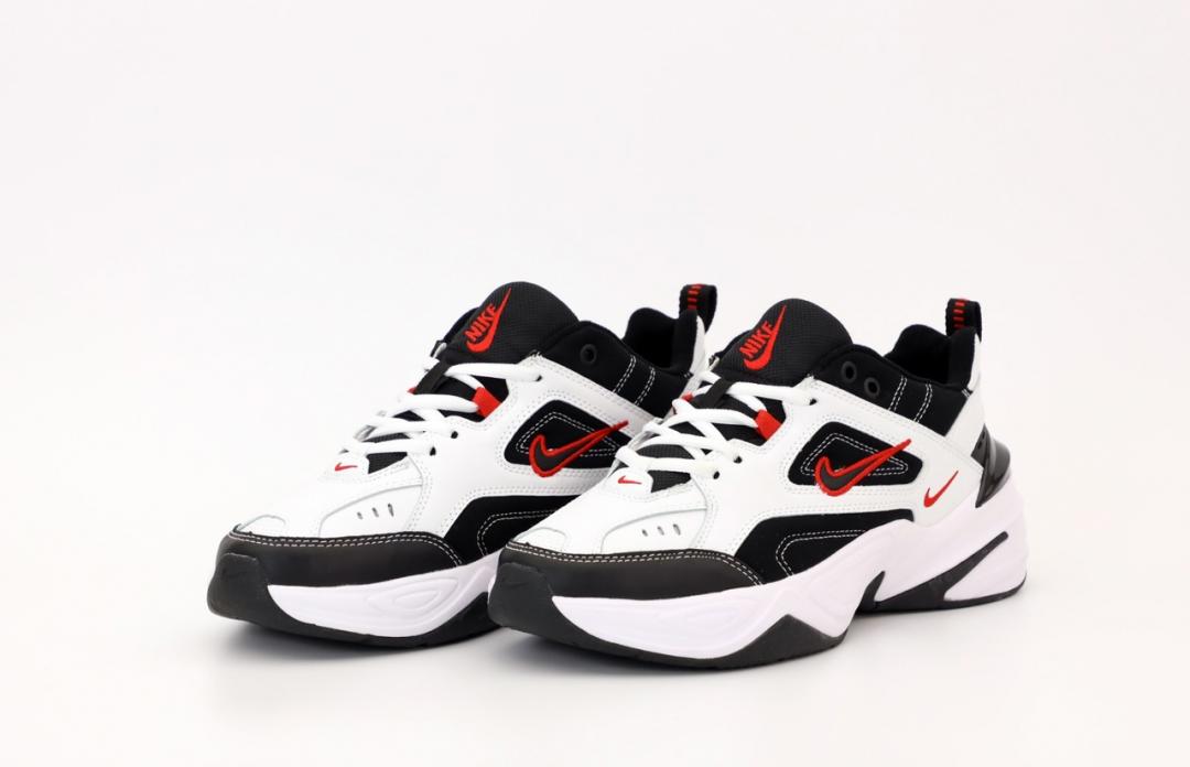 Nike M2K Tekno Black White «Red Logo»
